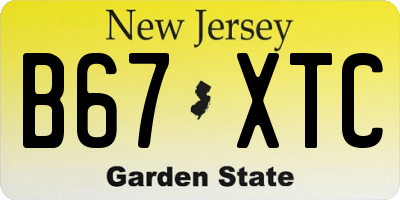 NJ license plate B67XTC