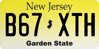 NJ license plate B67XTH