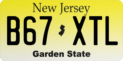 NJ license plate B67XTL