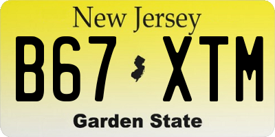NJ license plate B67XTM