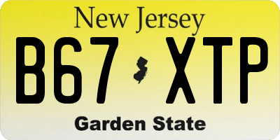 NJ license plate B67XTP