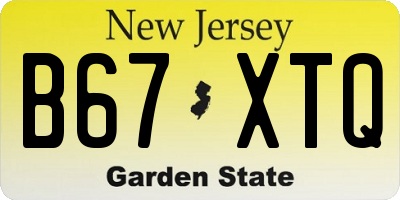 NJ license plate B67XTQ