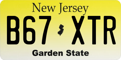 NJ license plate B67XTR