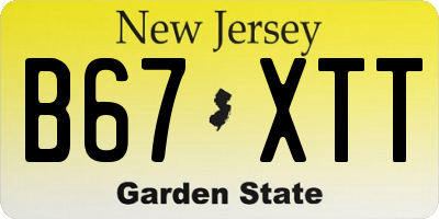 NJ license plate B67XTT