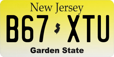 NJ license plate B67XTU