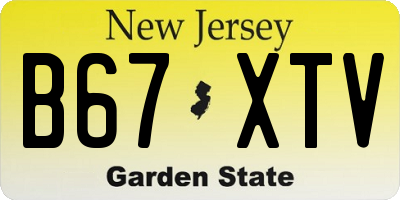 NJ license plate B67XTV