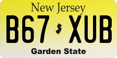 NJ license plate B67XUB