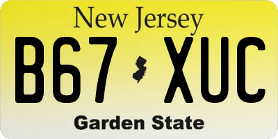 NJ license plate B67XUC