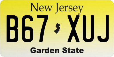 NJ license plate B67XUJ