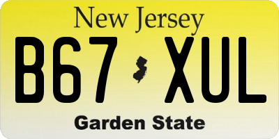 NJ license plate B67XUL