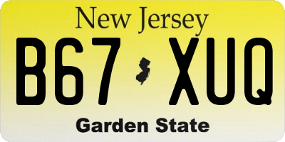 NJ license plate B67XUQ
