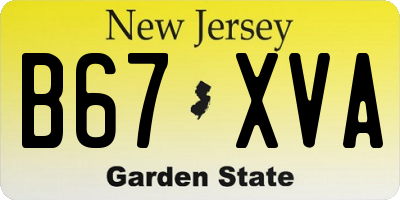 NJ license plate B67XVA