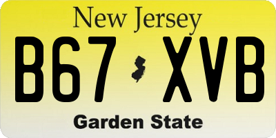 NJ license plate B67XVB
