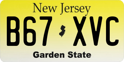 NJ license plate B67XVC