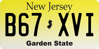 NJ license plate B67XVI