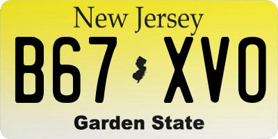 NJ license plate B67XVO