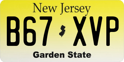 NJ license plate B67XVP