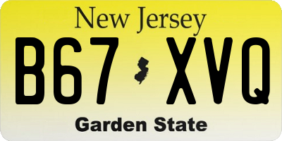 NJ license plate B67XVQ