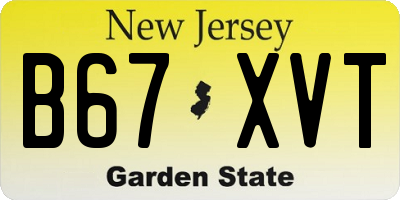NJ license plate B67XVT