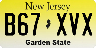 NJ license plate B67XVX