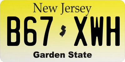 NJ license plate B67XWH