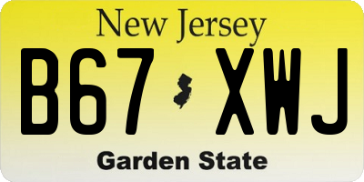 NJ license plate B67XWJ