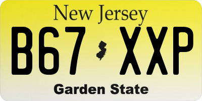 NJ license plate B67XXP