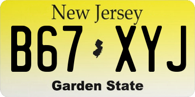 NJ license plate B67XYJ