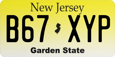 NJ license plate B67XYP