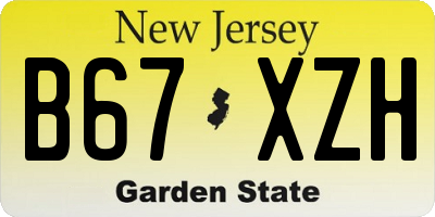 NJ license plate B67XZH