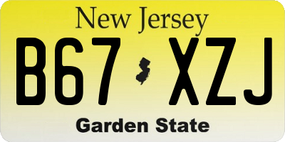 NJ license plate B67XZJ