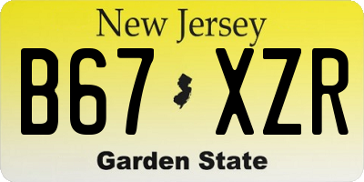 NJ license plate B67XZR