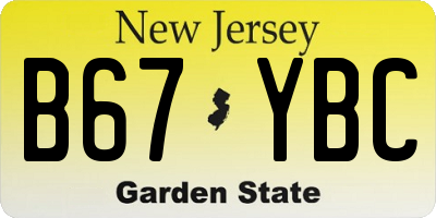 NJ license plate B67YBC
