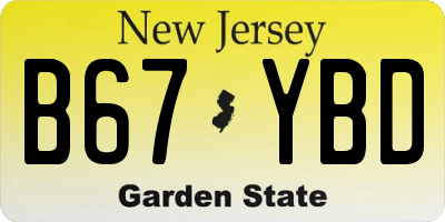 NJ license plate B67YBD