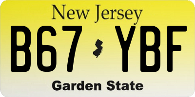 NJ license plate B67YBF