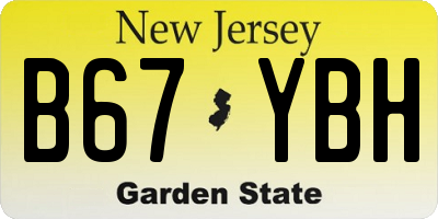 NJ license plate B67YBH