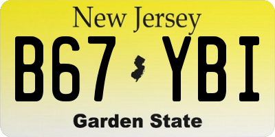 NJ license plate B67YBI