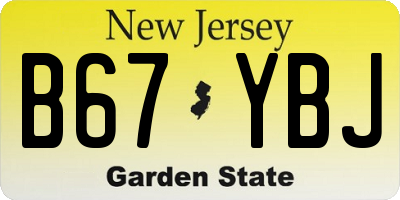 NJ license plate B67YBJ