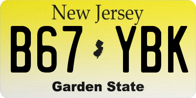 NJ license plate B67YBK