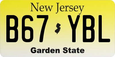 NJ license plate B67YBL