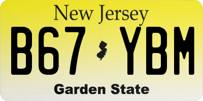 NJ license plate B67YBM