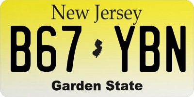 NJ license plate B67YBN