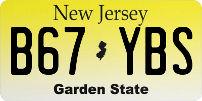NJ license plate B67YBS