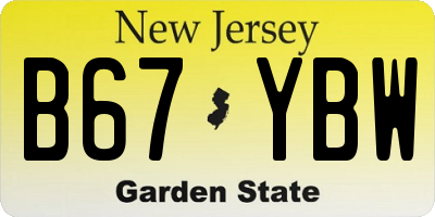 NJ license plate B67YBW