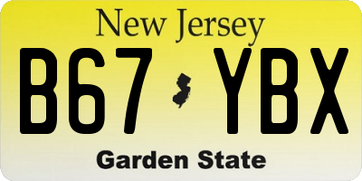 NJ license plate B67YBX