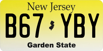 NJ license plate B67YBY