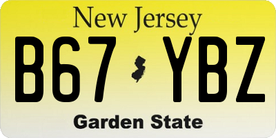 NJ license plate B67YBZ