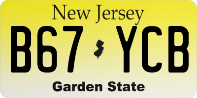 NJ license plate B67YCB