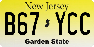 NJ license plate B67YCC