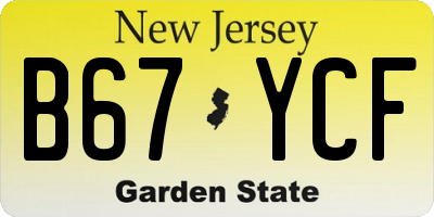 NJ license plate B67YCF
